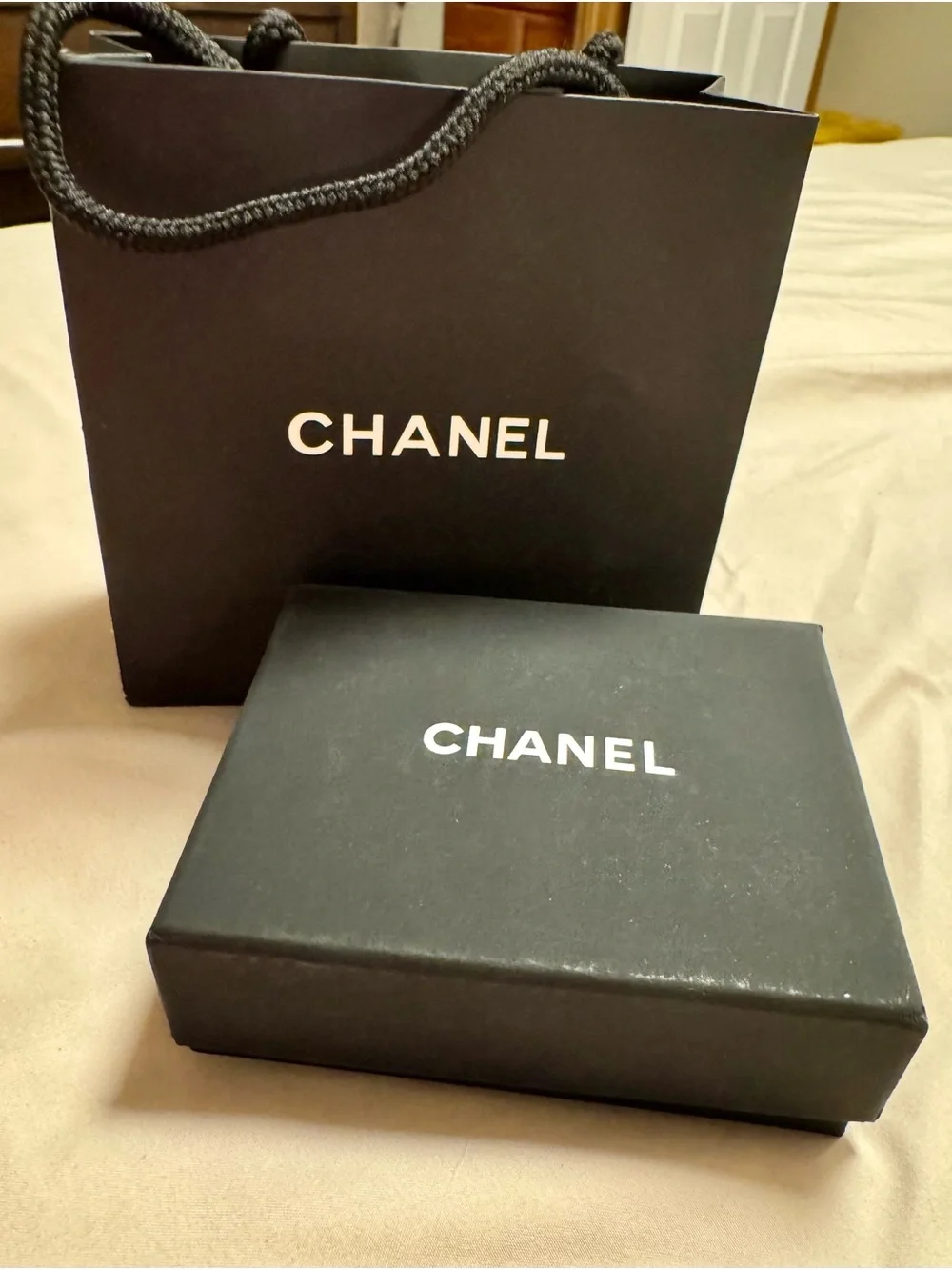 Chanel Gold Quilted Mini Bag Key & Card Holder Charm